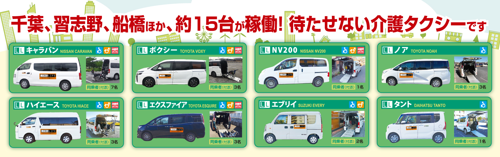 千葉県千葉市の介護タクシー、車椅子タクシー